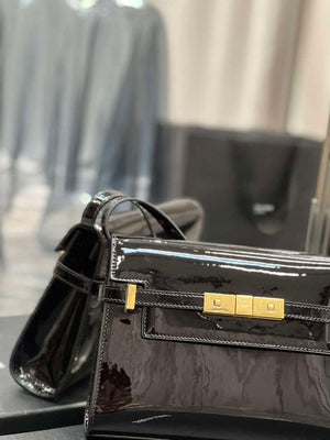 YSL 675626 Manhattan Small Shoulder Bag In Patent Leather Black - Default Title - View 10