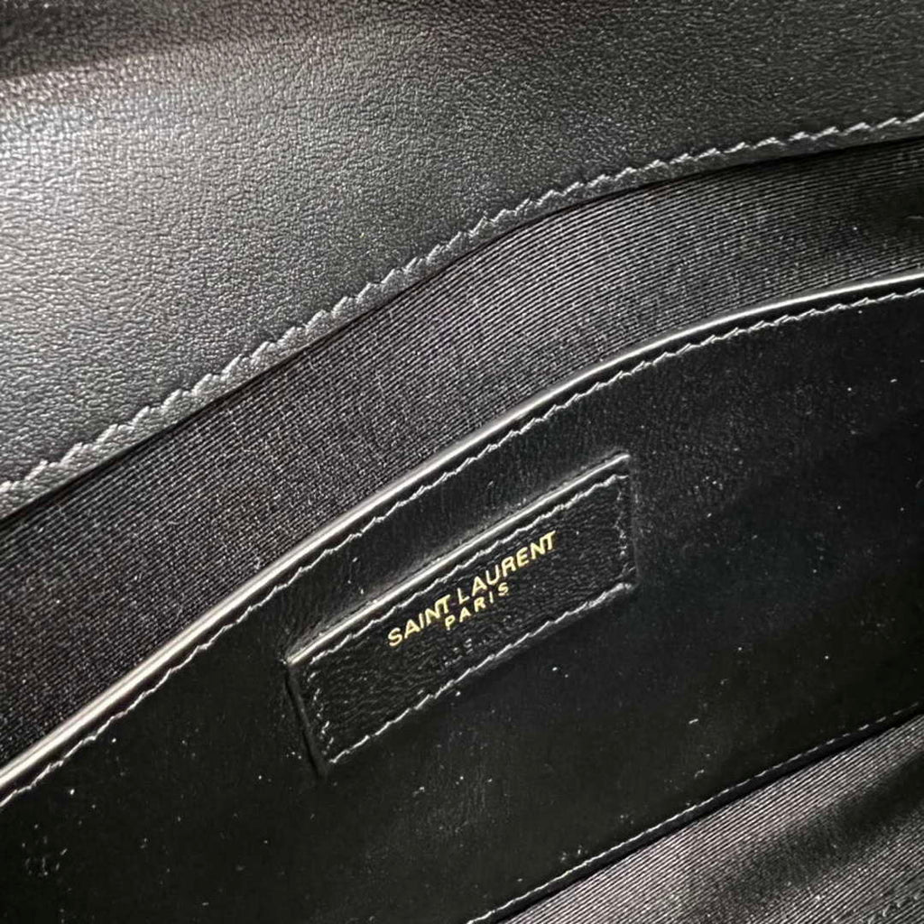 YSL 675626 Manhattan Small Shoulder Bag In Patent Leather Black