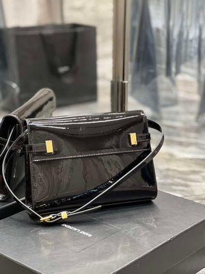 YSL 675626 Manhattan Small Shoulder Bag In Patent Leather Black - Default Title - View 5
