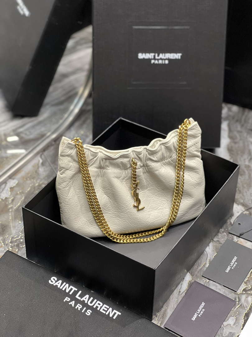 YSL 681632 Saint Laurent Mini leather shoulder bag White