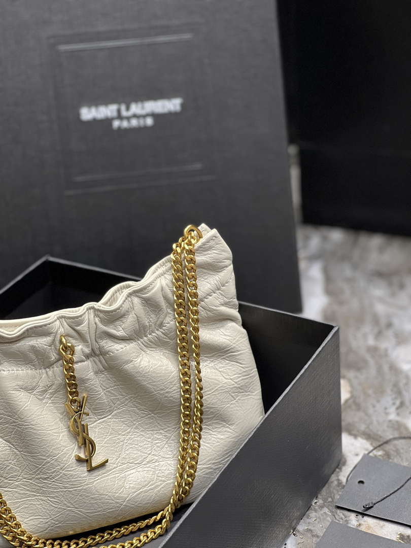 YSL 681632 Saint Laurent Mini leather shoulder bag White