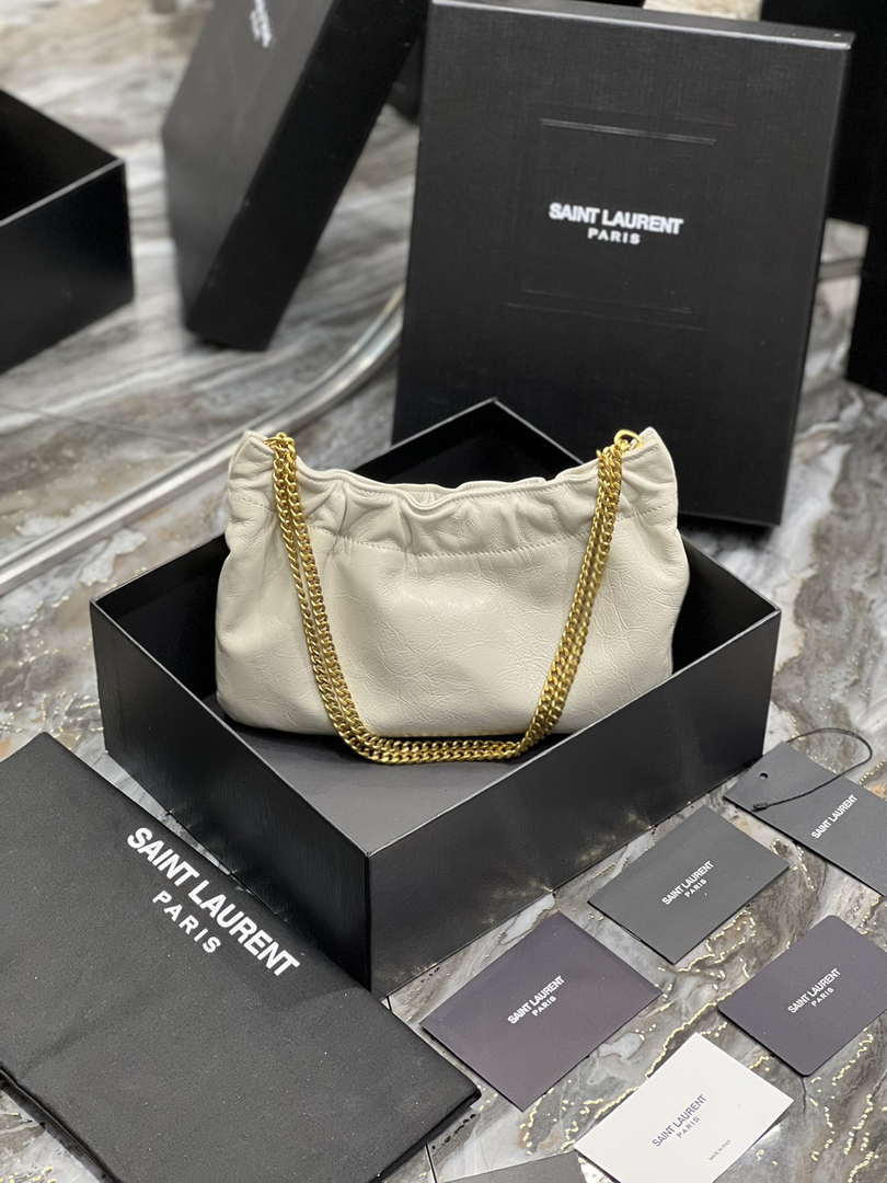 YSL 681632 Saint Laurent Mini leather shoulder bag White