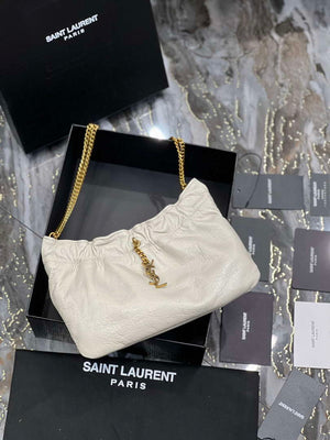YSL 681632 Saint Laurent Mini leather shoulder bag White - Default Title - View 9