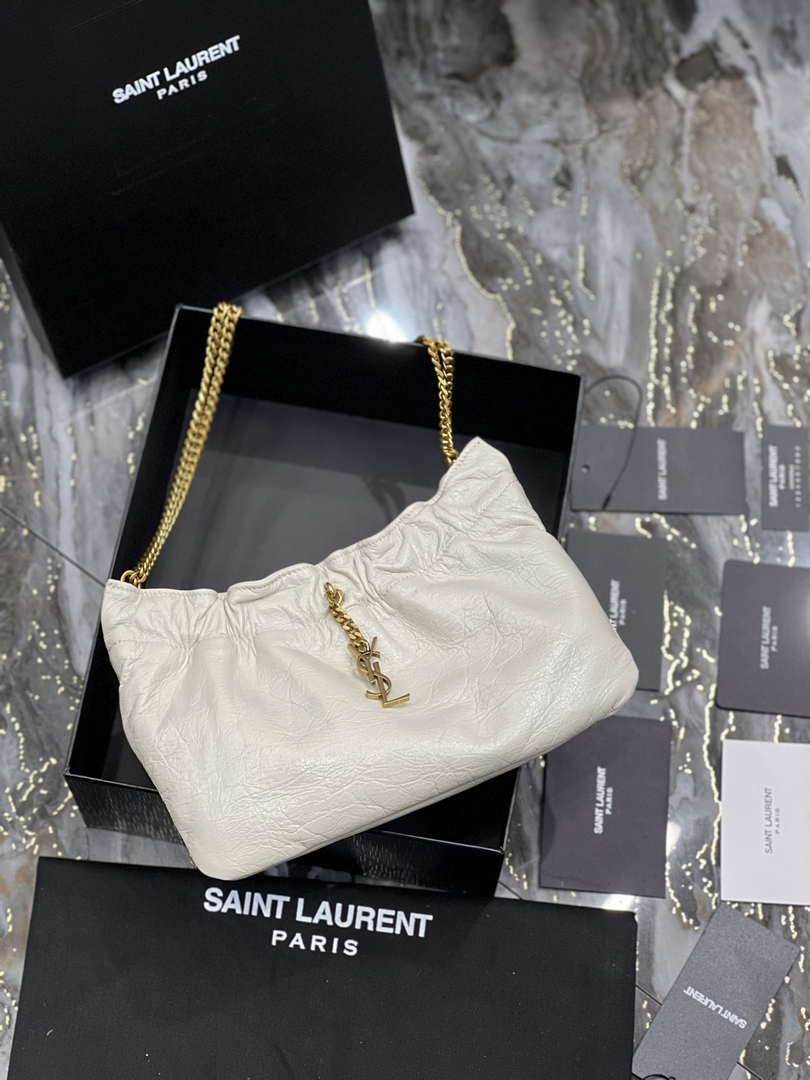 YSL 681632 Saint Laurent Mini leather shoulder bag White
