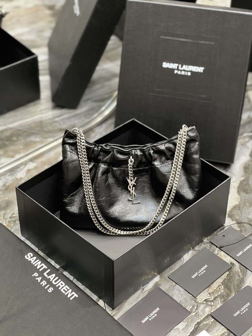 YSL 681632 Saint Laurent Mini leather shoulder bag Black
