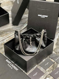 YSL 681632 Saint Laurent Mini leather shoulder bag Black