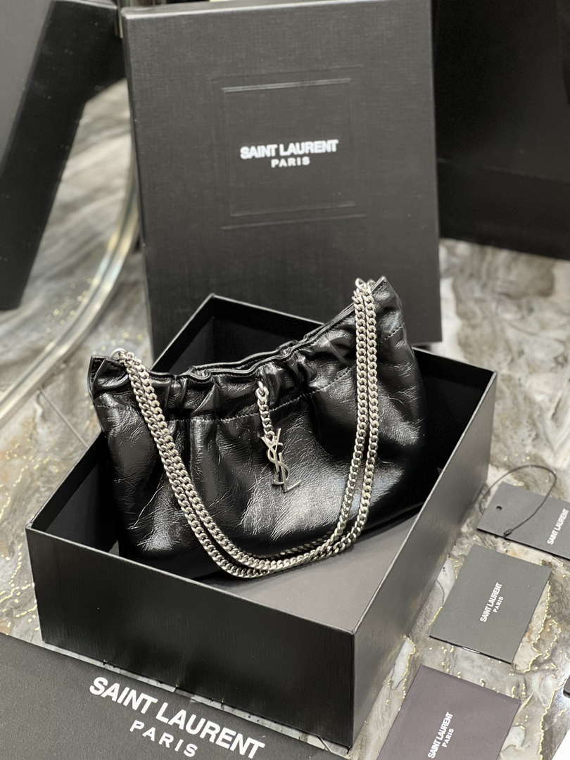 YSL 681632 Saint Laurent Mini leather shoulder bag Black