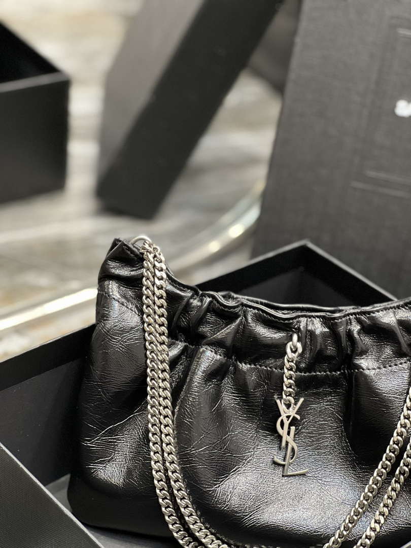 YSL 681632 Saint Laurent Mini leather shoulder bag Black