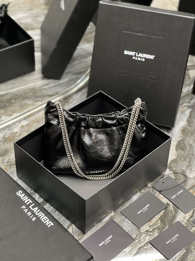 YSL 681632 Saint Laurent Mini leather shoulder bag Black