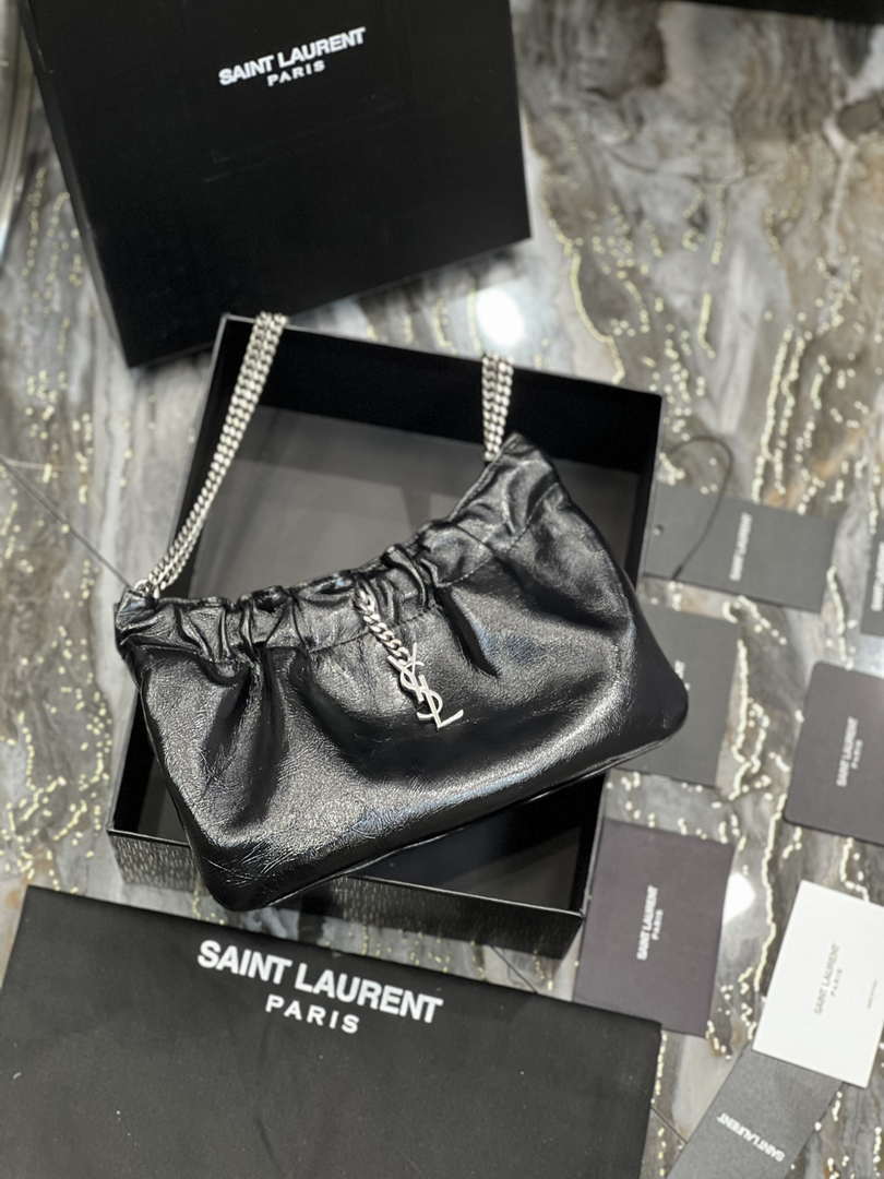YSL 681632 Saint Laurent Mini leather shoulder bag Black