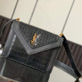 YSL 685574 Gaby Mini Satchel In Crocodile-Embossed Lacquered black - Default Title - View 1