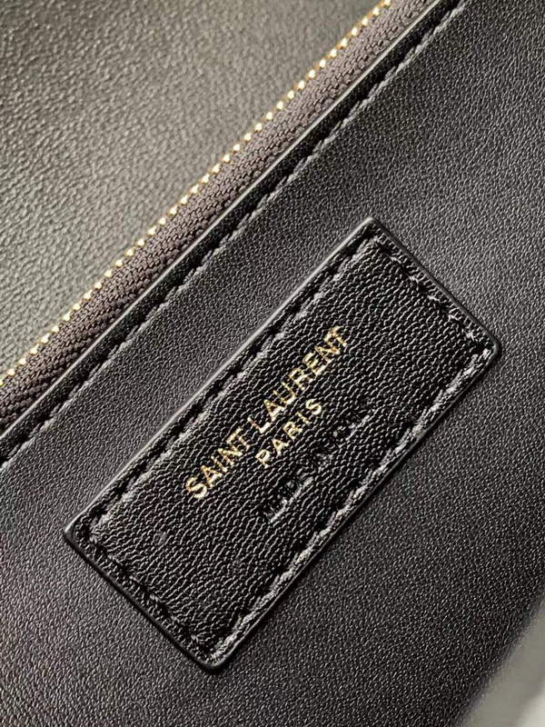 YSL 685574 Gaby Mini Satchel In Crocodile-Embossed Lacquered black