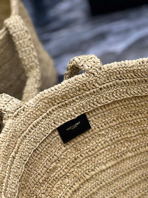 YSL 688864 Saint Laurent Rive Gauche Tote  in Apricot Raffia - Default Title - View 7