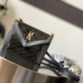YSL 695724 Gaby Mini Satchel In Quilted Lacquered Leather black - Default Title - View 1