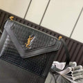 YSL 695724 Gaby Satchel In Crocodile-Embossed Lacquered Leather And Lambskin black - Default Title - View 1