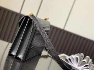 YSL 695724 Gaby Satchel In Crocodile-Embossed Lacquered Leather And Lambskin black - Default Title - View 2