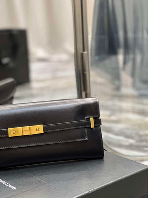YSL 695949 Manhattan Clutch In Box Saint Laurent Leather Black - Default Title - View 3
