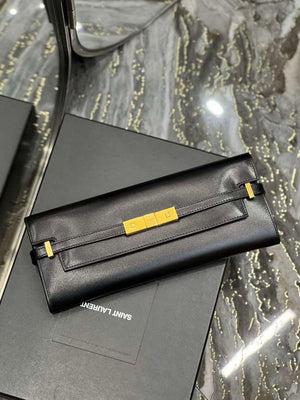 YSL 695949 Manhattan Clutch In Box Saint Laurent Leather Black - Default Title - View 4