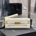 YSL 695949 Manhattan Clutch In Box Saint Laurent Leather White - Default Title - View 1