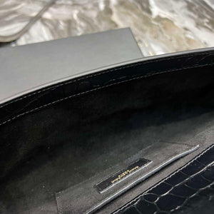 YSL 695949 Manhattan Clutch In Crocodile-Embossed Leather Black - Default Title - View 11