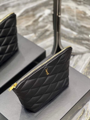 YSL 696779 Sade Pouch In Quilted Lambskin Black - Default Title - View 5