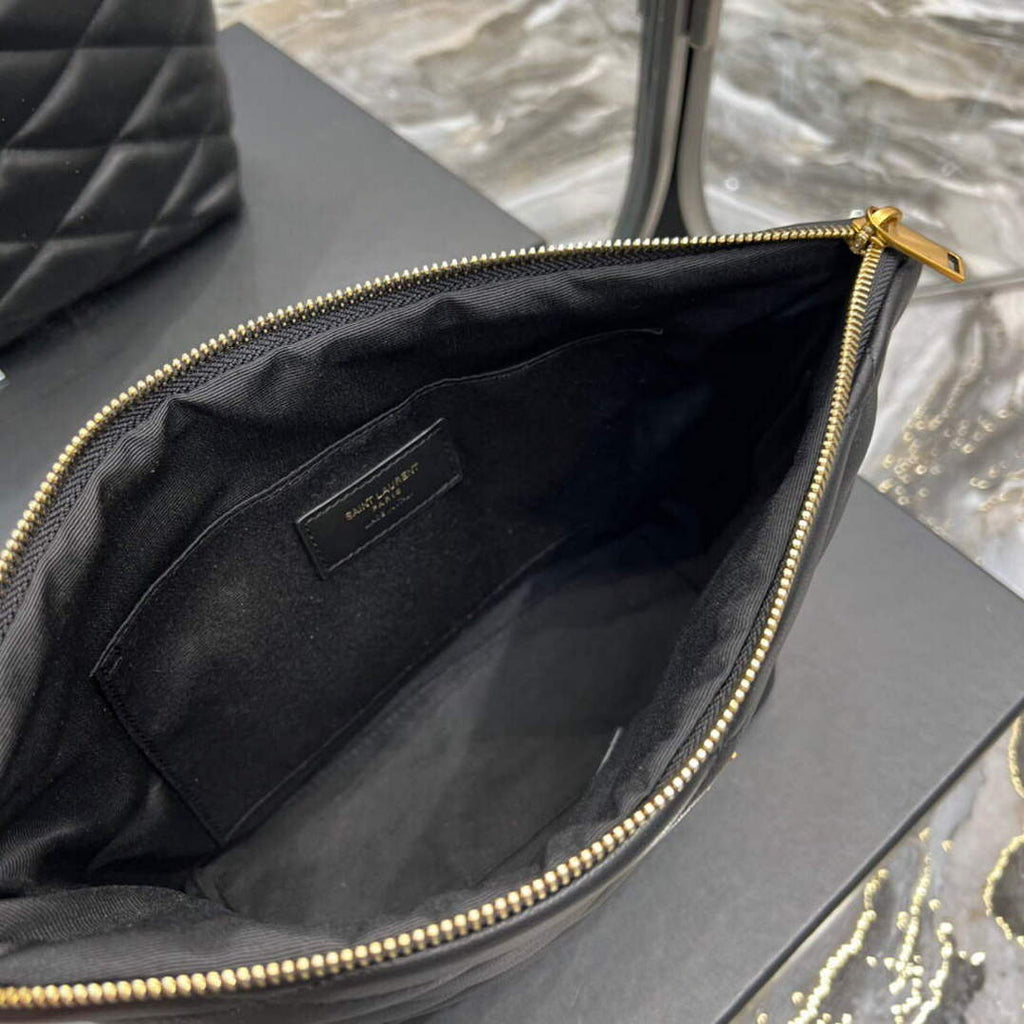 YSL 696779 Sade Pouch In Quilted Lambskin Black