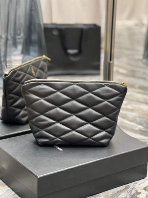 YSL 696779 Sade Pouch In Quilted Lambskin Black - Default Title - View 7