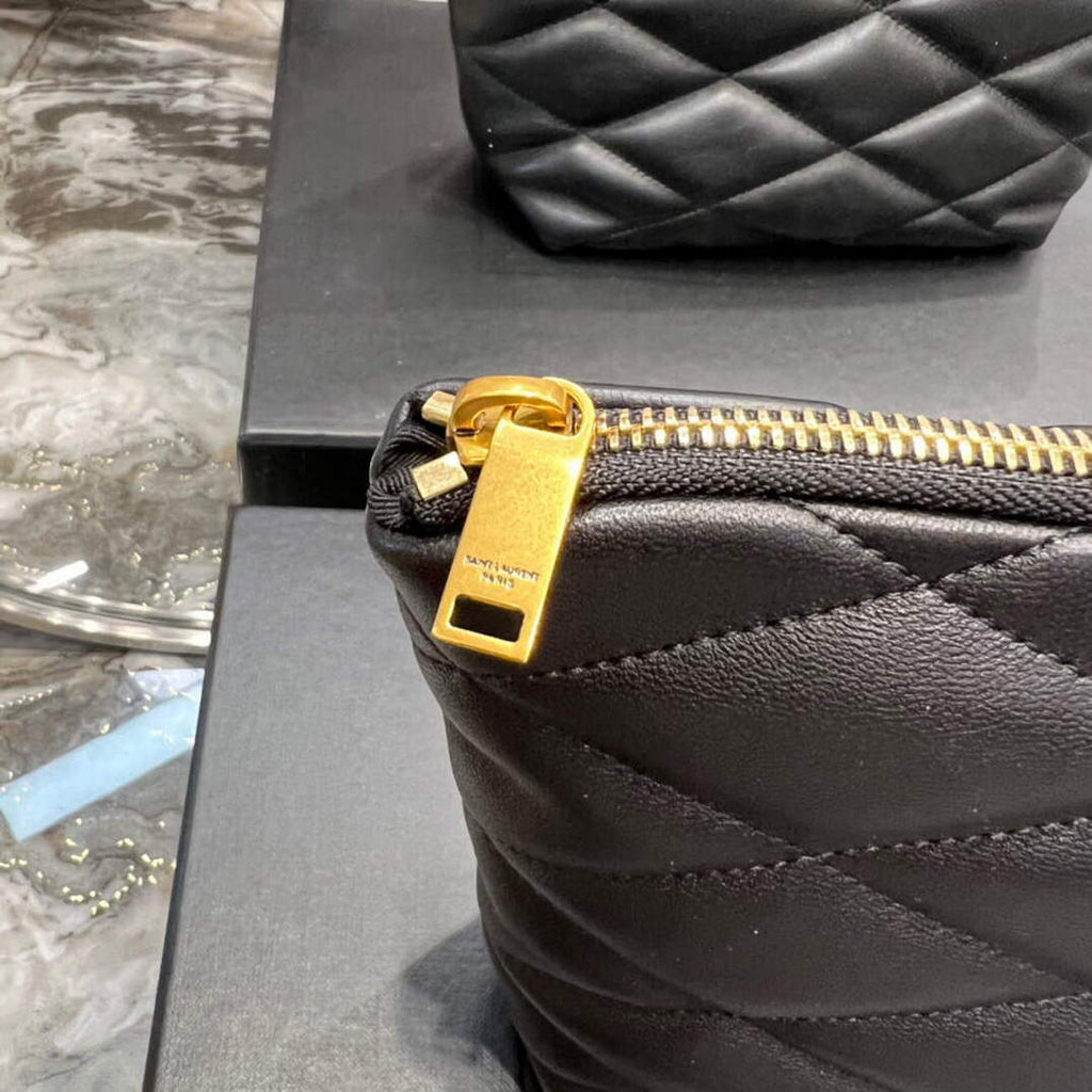 YSL 696779 Sade Pouch In Quilted Lambskin Black
