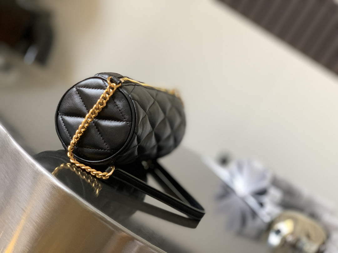 YSL 699703 Sade Mini Tube Bag In Quilted Lambskin Black - Default Title - View 3