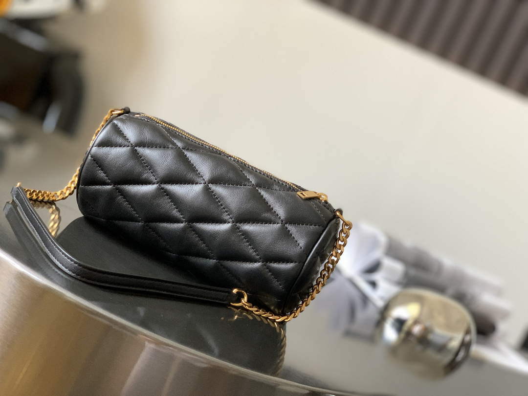 YSL 699703 Sade Mini Tube Bag In Quilted Lambskin Black - Default Title - View 4
