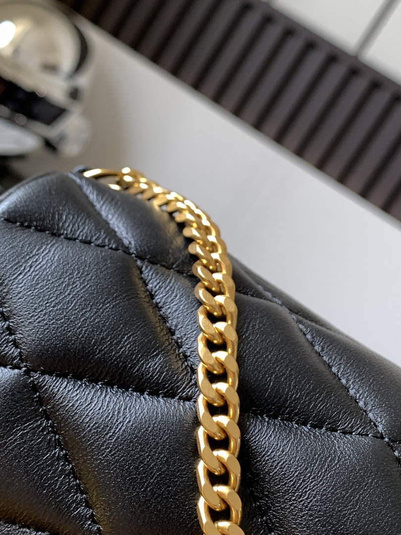 YSL 699703 Sade Mini Tube Bag In Quilted Lambskin Black - Default Title - View 8
