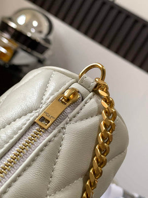 YSL 699703 Sade Mini Tube Bag In Quilted Lambskin White - Default Title - View 7