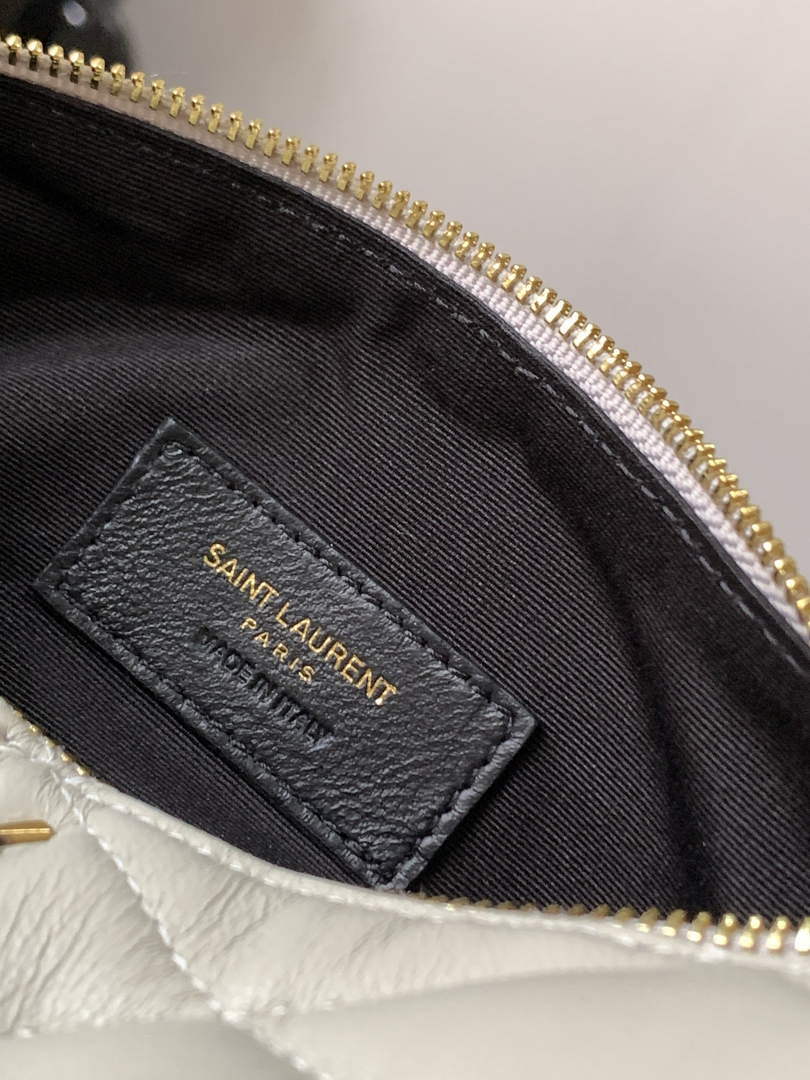 YSL 699703 Sade Mini Tube Bag In Quilted Lambskin White - Default Title - View 9