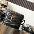 YSL  710080 June Box Bag In Quilted Patent Leather Black - Default Title - View 1