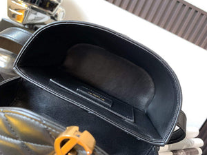 YSL  710080 June Box Bag In Quilted Patent Leather Black - Default Title - View 8