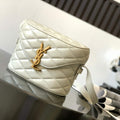 YSL  710080 June Box Bag In Quilted Patent Leather White - Default Title - View 1