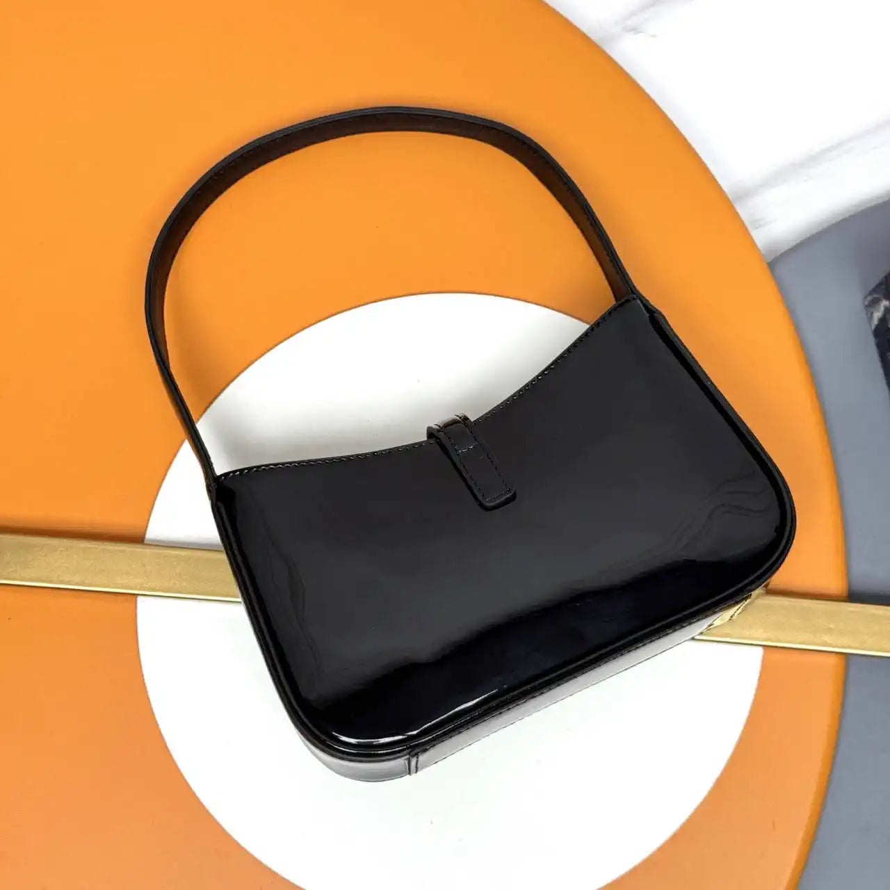 YSL 710318 MINI LE 5 ¨¤ 7 IN Patent LEATHER Black