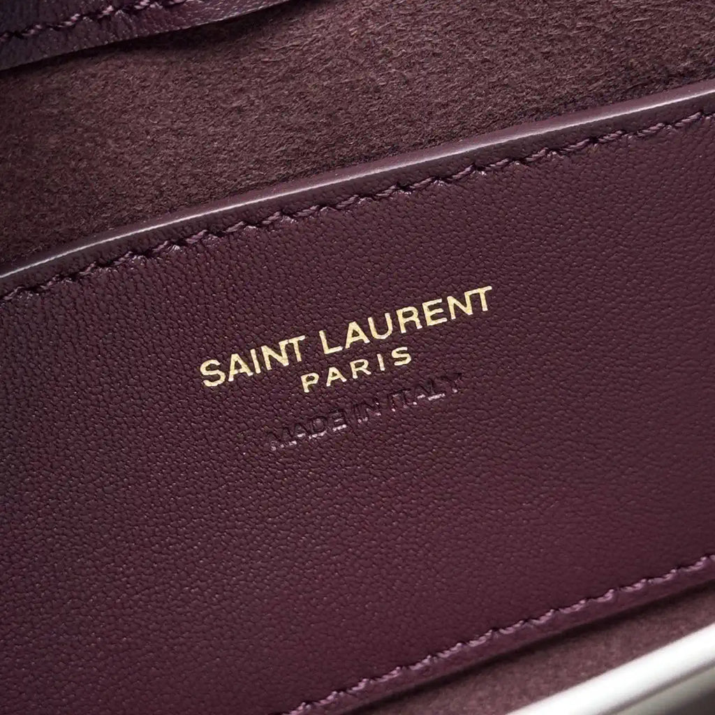 YSL 710318 MINI LE 5 ¨¤ 7 IN Patent LEATHER Wine Red