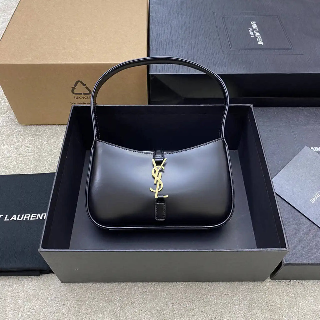 YSL 710318 MINI LE 5 ¨¤ 7 IN SMOOTH LEATHER Black