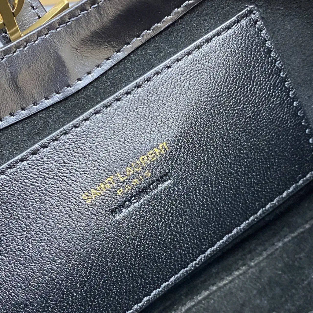 YSL 710318 MINI LE 5 ¨¤ 7 IN SMOOTH LEATHER Black