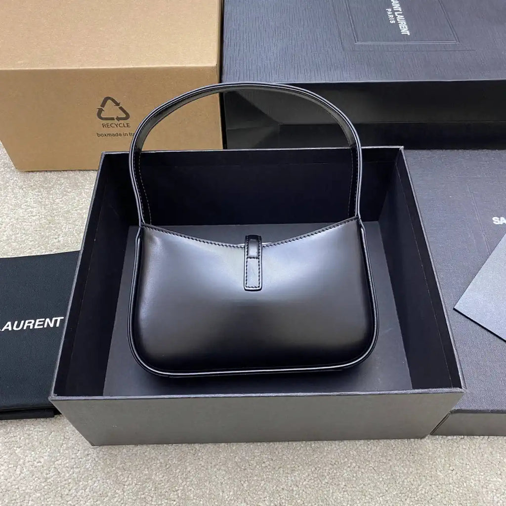 YSL 710318 MINI LE 5 ¨¤ 7 IN SMOOTH LEATHER Black