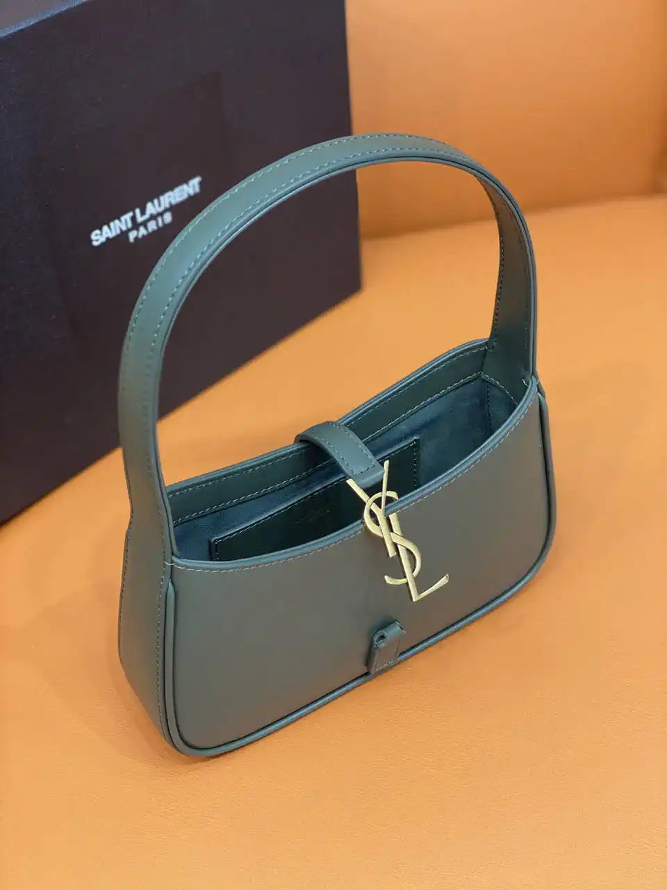 YSL 710318 MINI LE 5 ¨¤ 7 IN SMOOTH LEATHER Dark Green