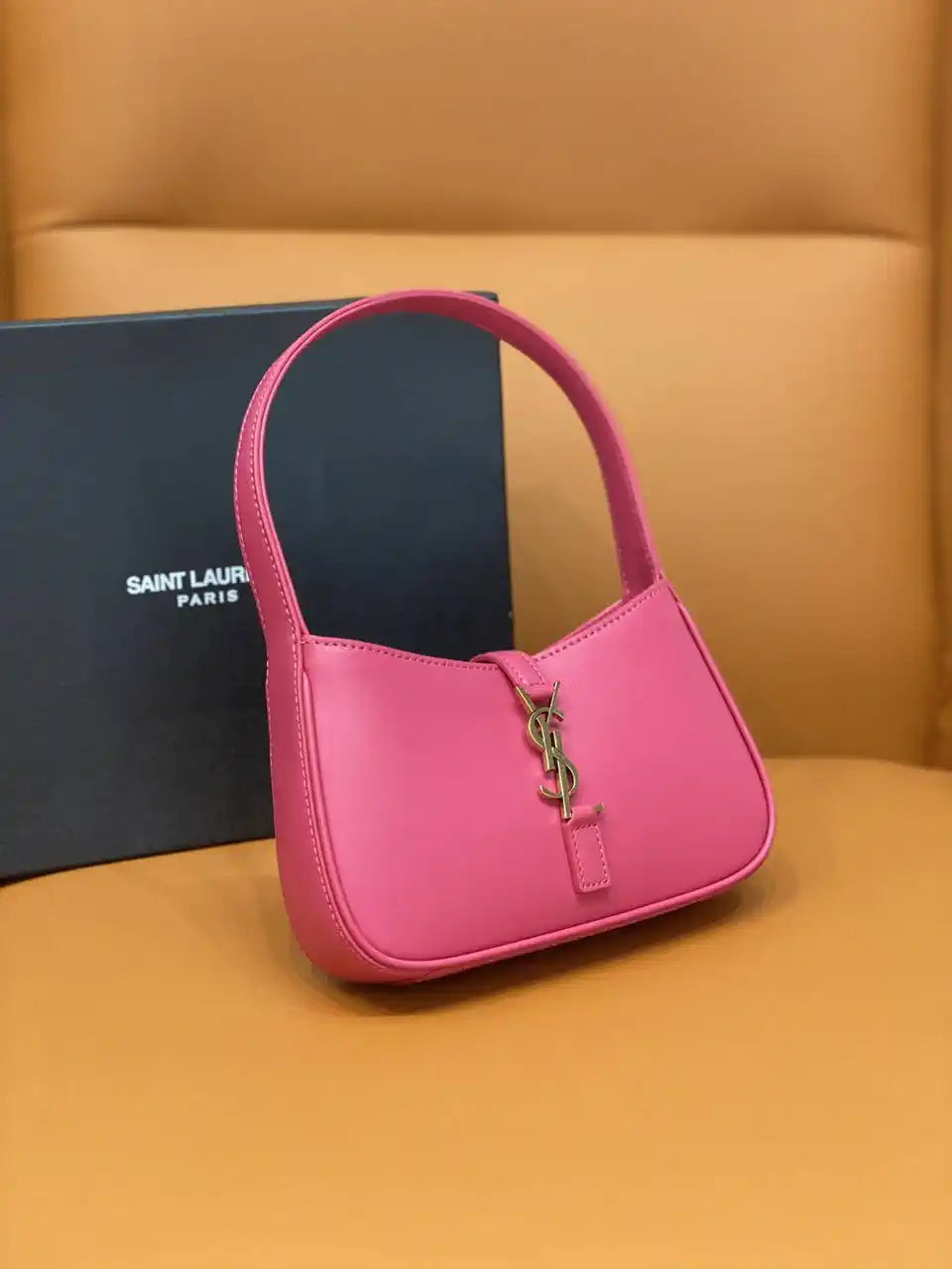 YSL 710318 MINI LE 5 ¨¤ 7 IN SMOOTH LEATHER Rose Red