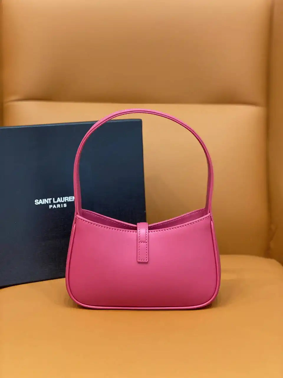 YSL 710318 MINI LE 5 ¨¤ 7 IN SMOOTH LEATHER Rose Red