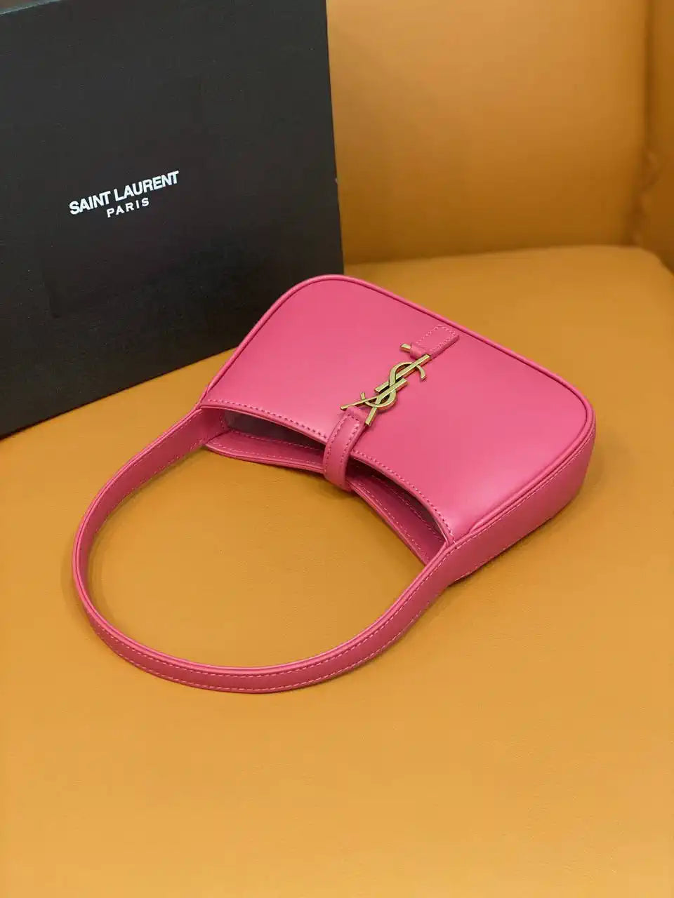 YSL 710318 MINI LE 5 ¨¤ 7 IN SMOOTH LEATHER Rose Red