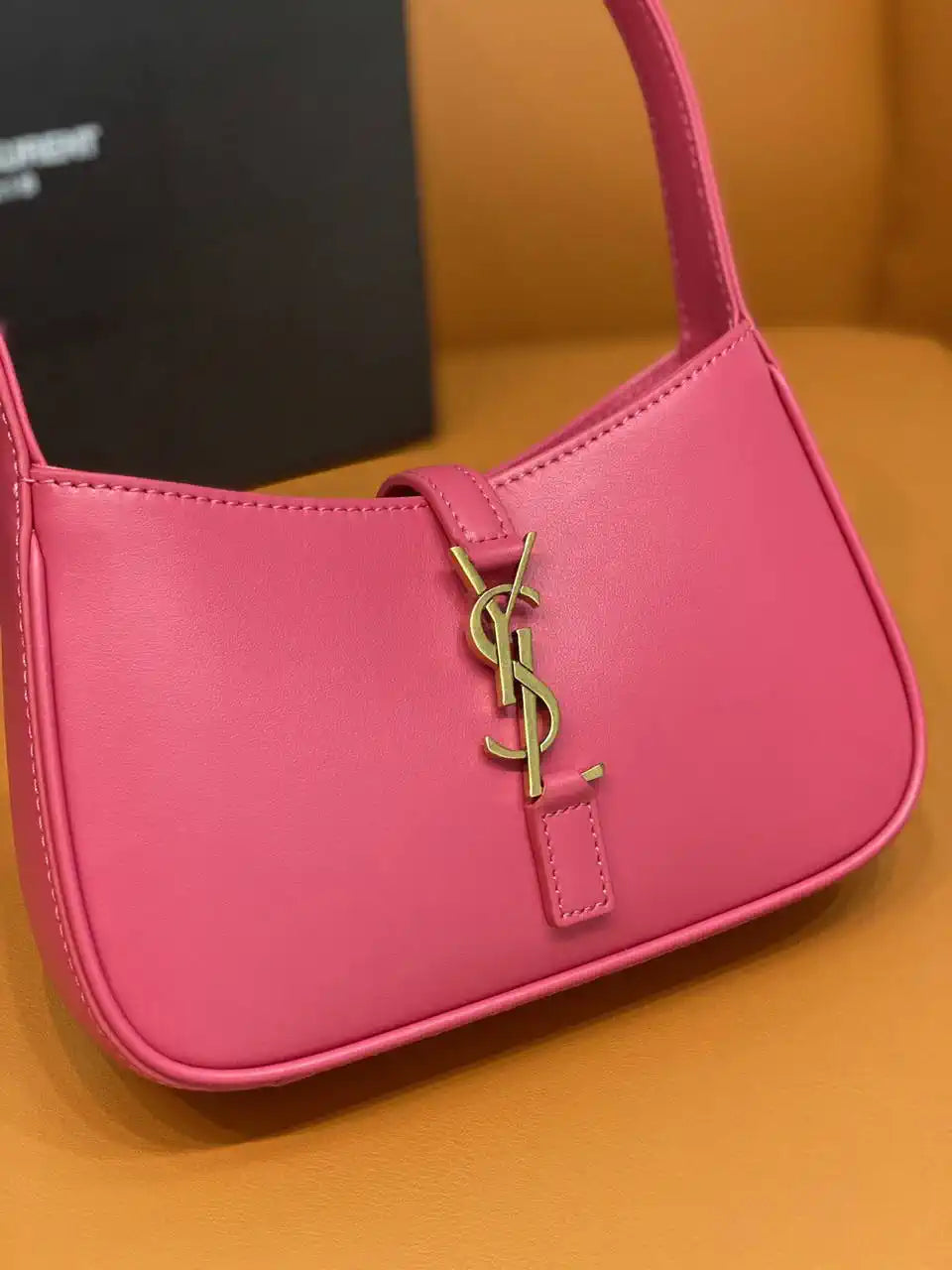 YSL 710318 MINI LE 5 ¨¤ 7 IN SMOOTH LEATHER Rose Red