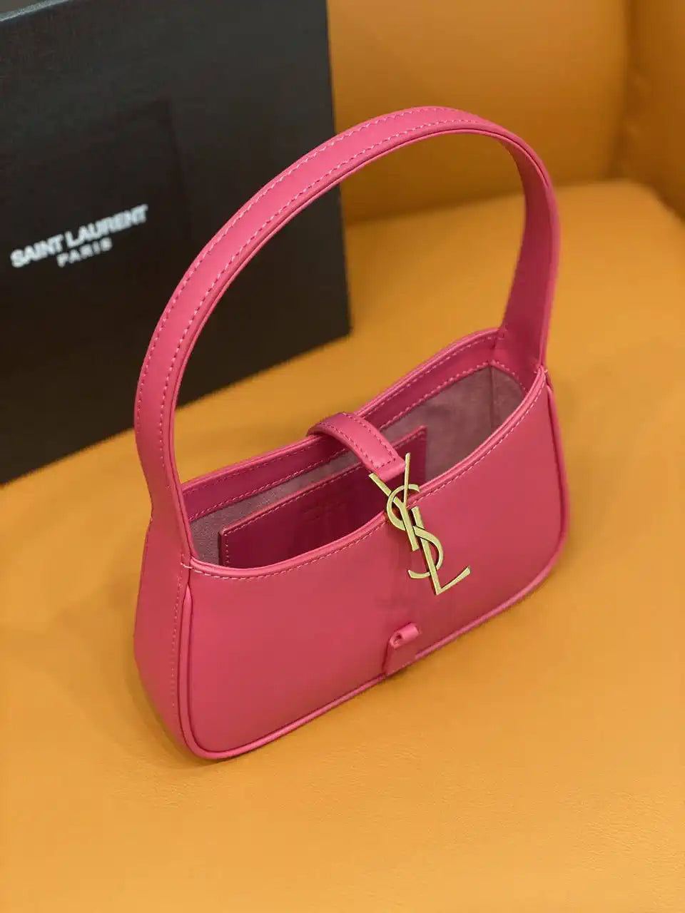 YSL 710318 MINI LE 5 ¨¤ 7 IN SMOOTH LEATHER Rose Red