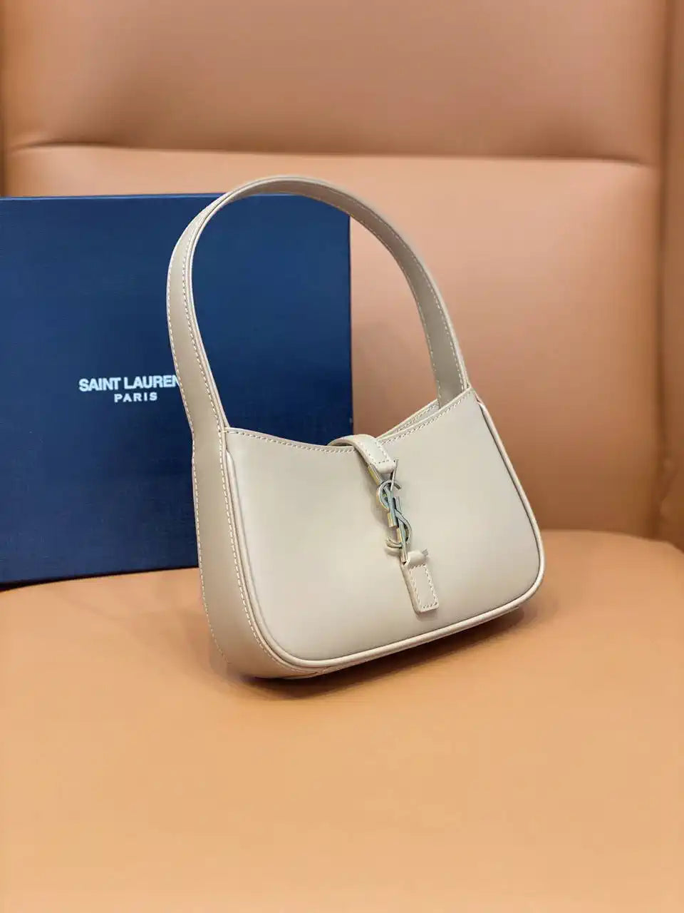 YSL 710318 MINI LE 5 ¨¤ 7 IN SMOOTH LEATHER Gray
