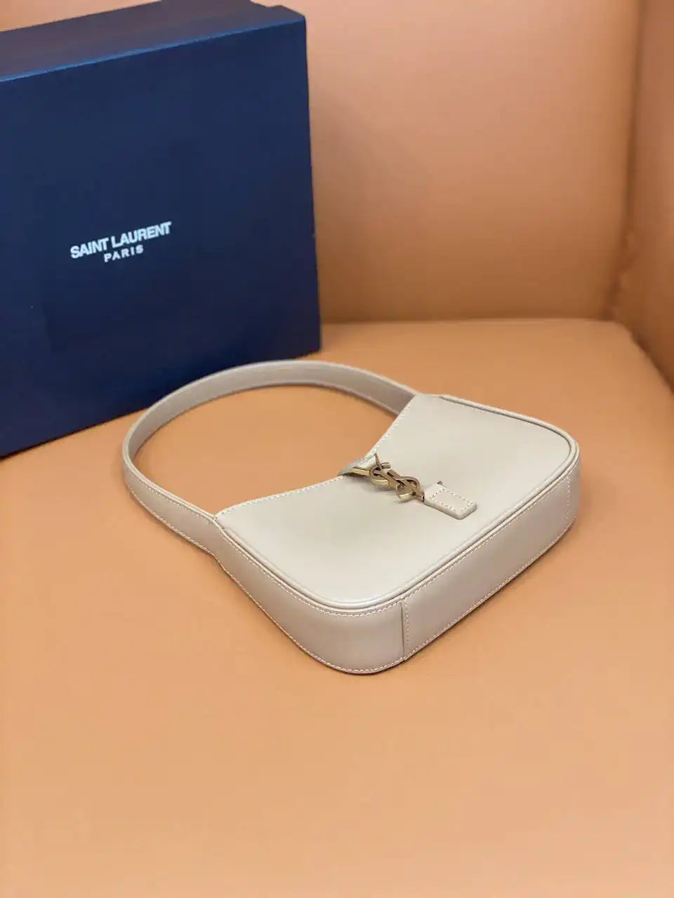 YSL 710318 MINI LE 5 ¨¤ 7 IN SMOOTH LEATHER Gray
