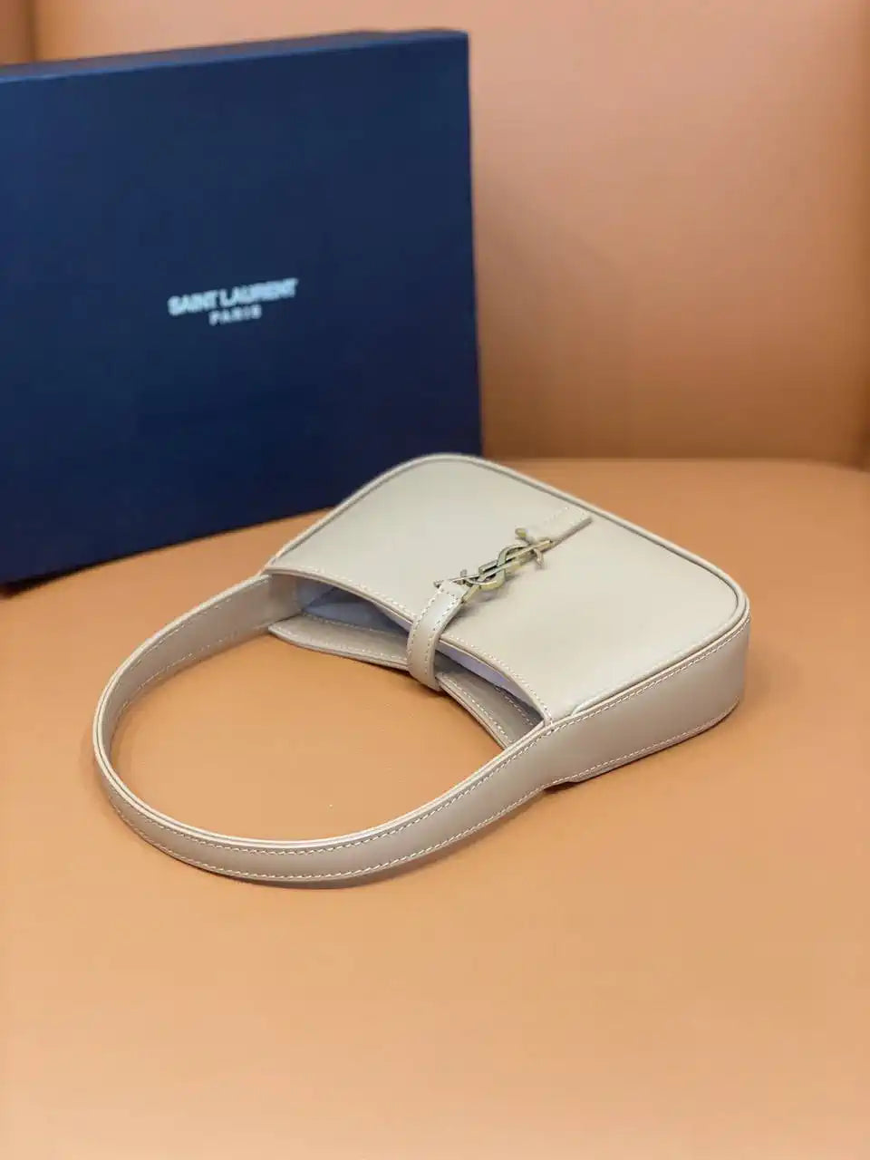 YSL 710318 MINI LE 5 ¨¤ 7 IN SMOOTH LEATHER Gray